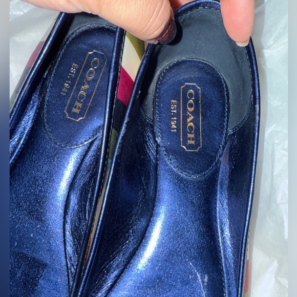 Coach Legacy Striped Satin Bow Flats - Picture 2 of 7